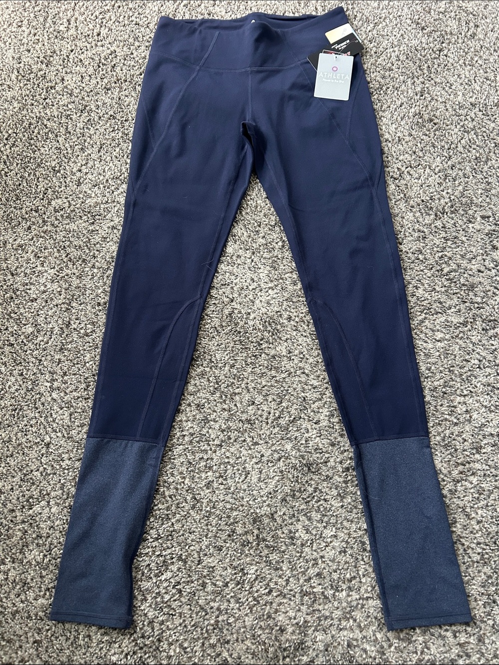 Athleta Navy and Dark Navy High-Rise Leggings